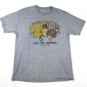 NDSU Gophers Football Tee Men L Grey Cotton Vintage Game Graphic